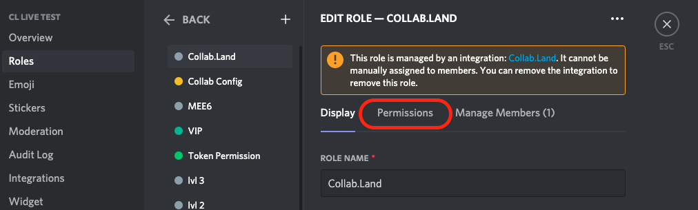 Select Permissions